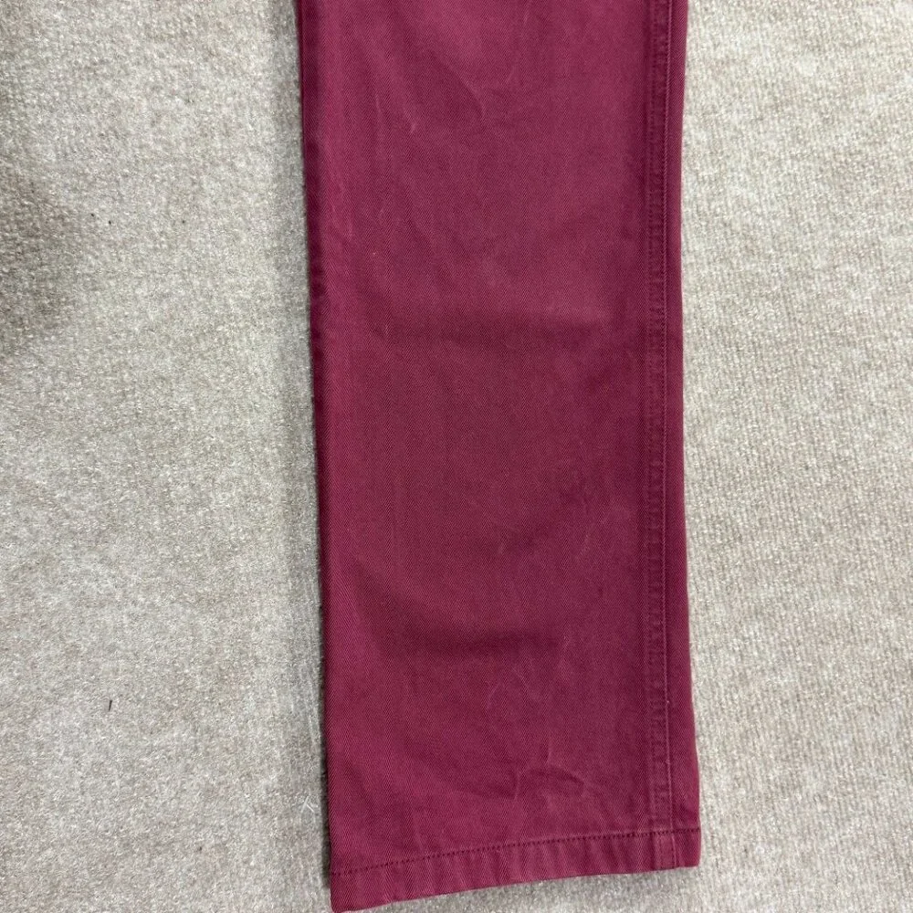 Saks Fifth Avenue Men's Slim Straight Chino Pants Maroon Burgundy Size 36